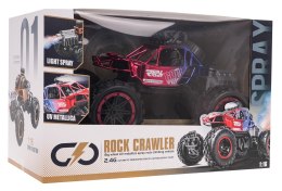 Crawler REAL ROCK z Funkcją Dymu R/C Czerwony