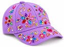 Czapka z daszkiem do ozdabiania LAWENDOWA + diamentowe naklejki DIY ZA6338