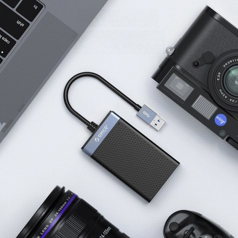 Czytnik kart pamięci Orico CL4D-A3 USB-A 3.0 SD microSD CF MS 5 Gb/s - czarno-srebrny