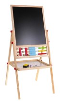 Drewniana dwustronna tablica dla dzieci 3+ Edukacyjna tablica magnetyczna kredowa + Akcesoria
