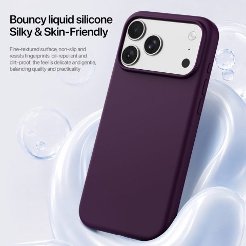 DUX DUCIS futerał PIEL LIQUID SILICONE kompatybilny z MagSafe do iPhone 18 Pro/17 Pro burgundowy