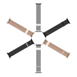 DUX DUCIS pasek MILANESE magnetyczny ze stali nierdzewnej do Apple Watch 38 / 40 / 41 mm czarny