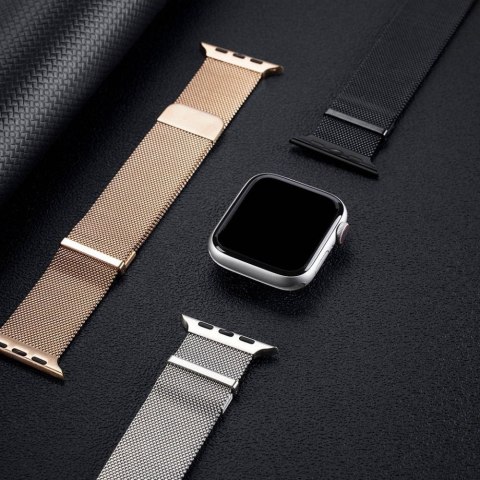 DUX DUCIS pasek MILANESE magnetyczny ze stali nierdzewnej do Apple Watch 38 / 40 / 41 mm czarny