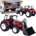 DUŻY TRAKTOR SPYCHACZ zabawka 2w1 - ruchome ramię i łyżka CZERWONY RC0666