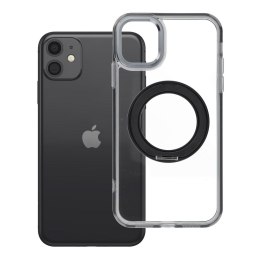 Etui na iPhone 11 Frame Circle Stand zgodne z MagSafe czarne
