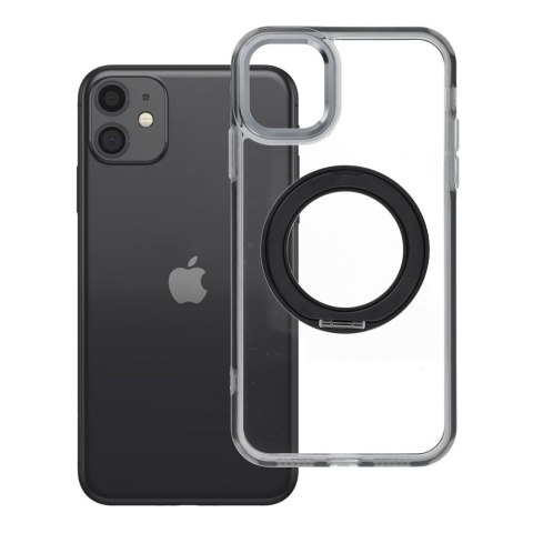 Etui na iPhone 11 Frame Circle Stand zgodne z MagSafe czarne