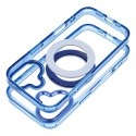 Etui na iPhone 11 Frame Circle Stand zgodne z MagSafe granatowe