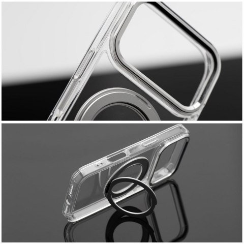 Etui na iPhone 11 Frame Circle Stand zgodne z MagSafe transparentne