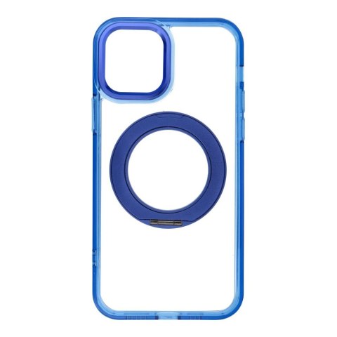 Etui na iPhone 12 Frame Circle Stand zgodne z MagSafe granatowe
