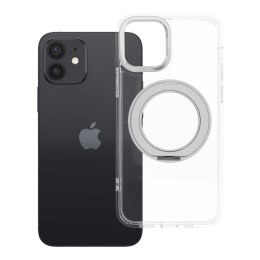 Etui na iPhone 12 Frame Circle Stand zgodne z MagSafe transparentne