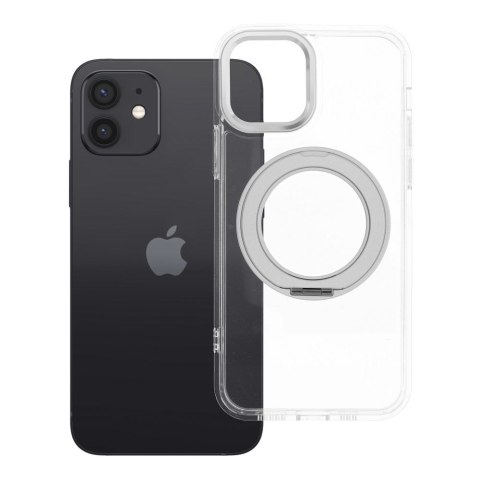 Etui na iPhone 12 Frame Circle Stand zgodne z MagSafe transparentne