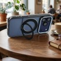 Etui na iPhone 13 Frame Circle Stand zgodne z MagSafe czarne