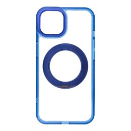 Etui na iPhone 13 Frame Circle Stand zgodne z MagSafe granatowe