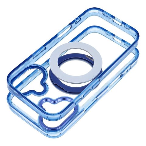 Etui na iPhone 13 Frame Circle Stand zgodne z MagSafe granatowe