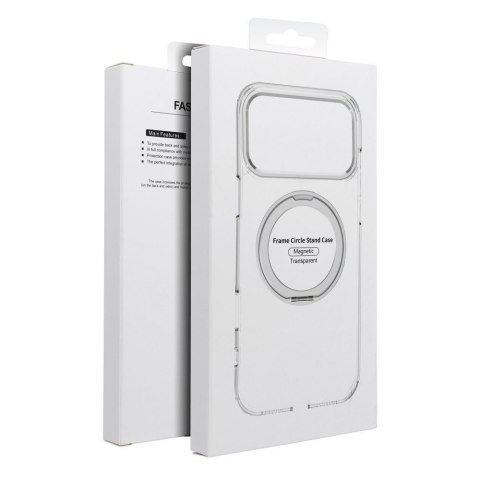 Etui na iPhone 13 Frame Circle Stand zgodne z MagSafe transparentne