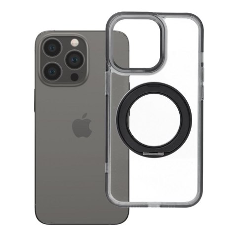 Etui na iPhone 13 PRO Frame Circle Stand zgodne z MagSafe czarne