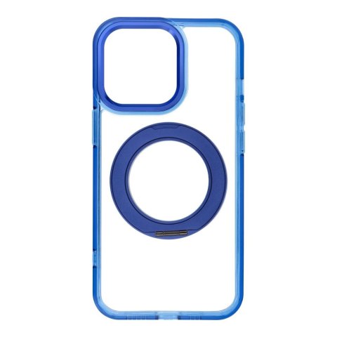 Etui na iPhone 13 PRO Frame Circle Stand zgodne z MagSafe granatowe