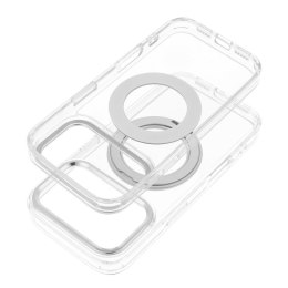Etui na iPhone 13 PRO Frame Circle Stand zgodne z MagSafe transparentne