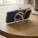 Etui na iPhone 13 PRO Frame Circle Stand zgodne z MagSafe transparentne