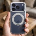 Etui na iPhone 13 PRO Frame Circle Stand zgodne z MagSafe transparentne