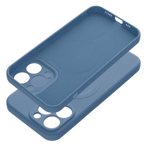 Etui na iPhone 13 PRO Silicone Mag Cover zgodne z MagSafe (camera protection) niebieskie