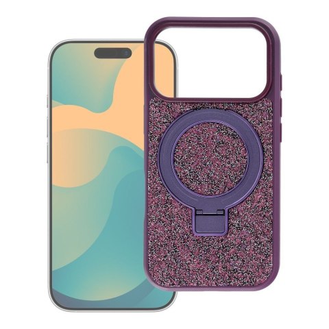 Etui na iPhone 13 Quartz Circle Stand Mag Cover dark cherry