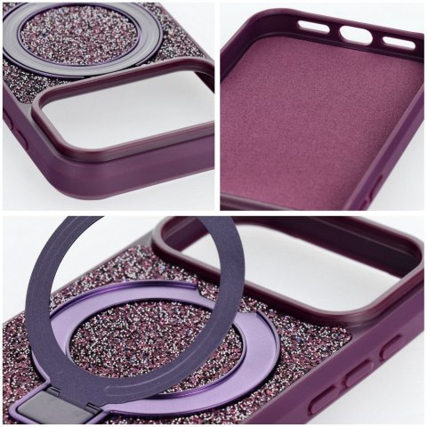 Etui na iPhone 13 Quartz Circle Stand Mag Cover dark cherry