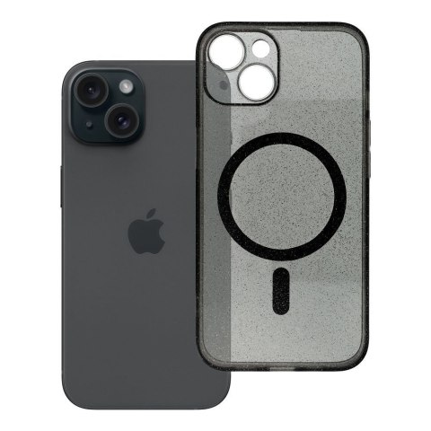 Etui na iPhone 14 Clear Mag Cover - Glitter (Str / Camera Protection) zgodne z MagSafe czarne glitter