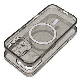 Etui na iPhone 14 Clear Mag Cover - Glitter (Str / Camera Protection) zgodne z MagSafe czarne glitter