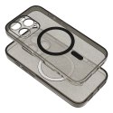 Etui na iPhone 14 Clear Mag Cover - Glitter (Str / Camera Protection) zgodne z MagSafe czarne glitter