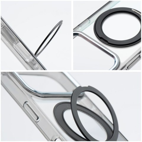 Etui na iPhone 14 Frame Circle Stand zgodne z MagSafe czarne