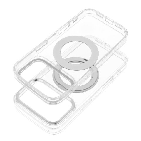 Etui na iPhone 14 Frame Circle Stand zgodne z MagSafe transparentne
