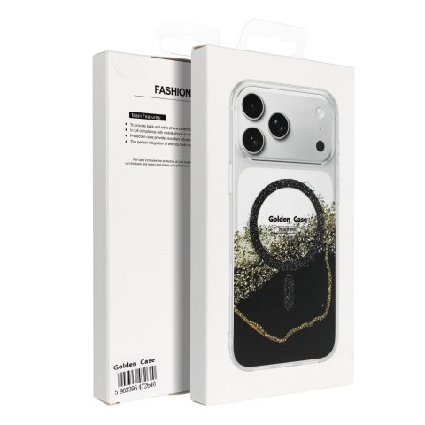 Etui na iPhone 15 Golden zgodne z MagSafe czarne