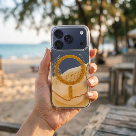 Etui na iPhone 15 Golden zgodne z MagSafe złote