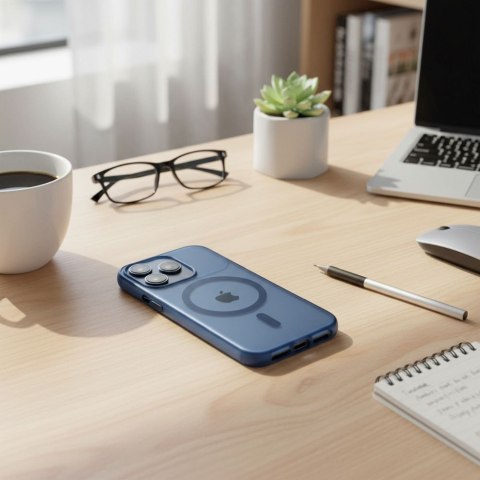 Etui na iPhone 16 Flexline Mag Cover zgodne z MagSafe granatowe