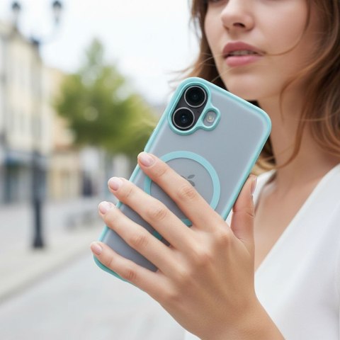 Etui na iPhone 16 Flexline Mag Cover zgodne z MagSafe zielone