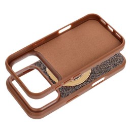 Etui na iPhone 16 Quartz Circle Stand Mag Cover brązowe