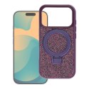 Etui na iPhone 16 Quartz Circle Stand Mag Cover dark cherry