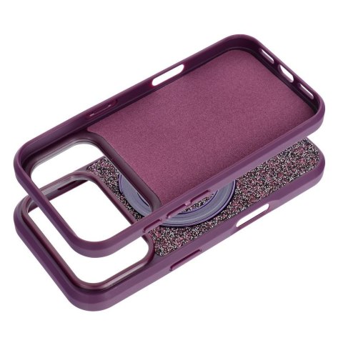 Etui na iPhone 16 Quartz Circle Stand Mag Cover dark cherry