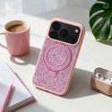 Etui na iPhone 16 Quartz Circle Stand Mag Cover różowe