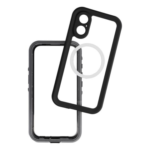 Etui na iPhone 16 Shellbox Dot wodoodporne zgodne z MagSafe czarne