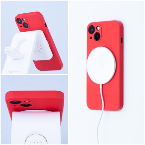 Etui na iPhone 16 Silicone Mag Cover zgodne z MagSafe (camera protection) czerwone