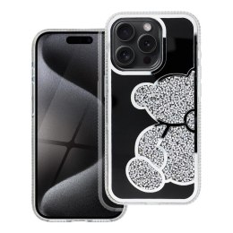 Etui na iPhone 16 Teddy Bear srebrne