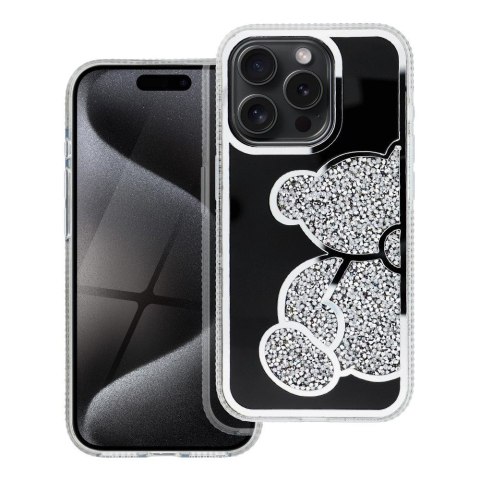 Etui na iPhone 16 Teddy Bear srebrne