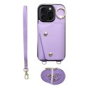Etui na iPhone 16e (SE 4 2025) / 17e Wonder z portfelem liliowe