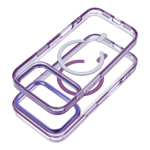 Etui na iPhone 17 AIR Frame Clear Hybrid Mag Cover zgodny z MagSafe fioletowe