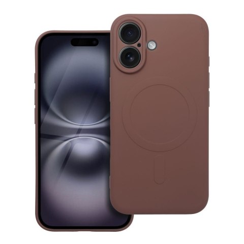 Etui na iPhone 17 AIR Silicone Mag Cover zgodne z MagSafe (camera protection) brązowy