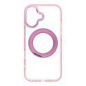 Etui na iPhone 17 Frame Circle Stand zgodne z MagSafe różowe