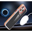 Etui na iPhone 17 Pro / 18 Pro (low camera edge) Fiber zgodne z MagSafe pomarańczowe