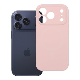 Etui na iPhone 18 Pro / 17 Pro Silicone 2mm (big hole) pudrowy róż